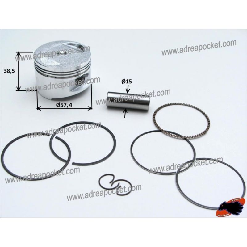 Kit piston Scooter 4 Temps Chinois GY6 150CC 157QMJ - AdreaPocket